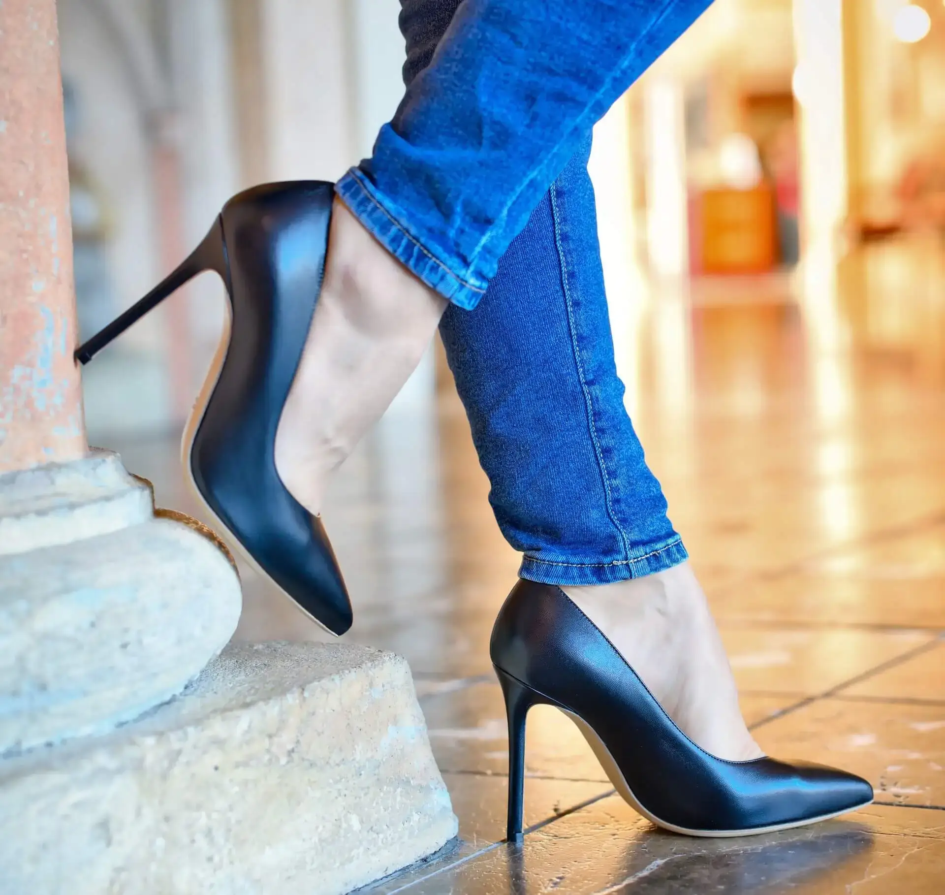 Ladies in fashion stiletto heels